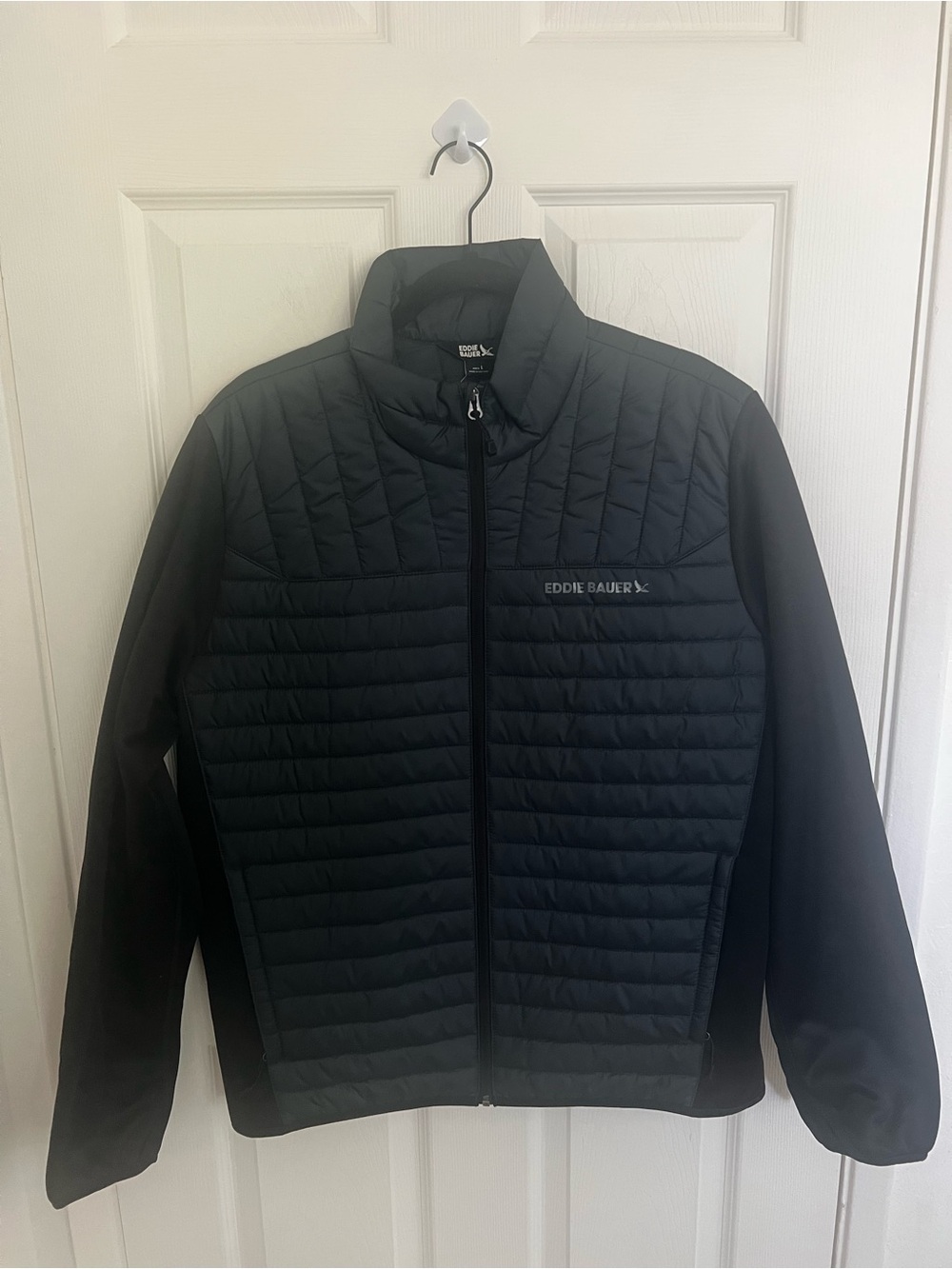 Eddie Bauer Black Quilted Hybrid Performance Jacket